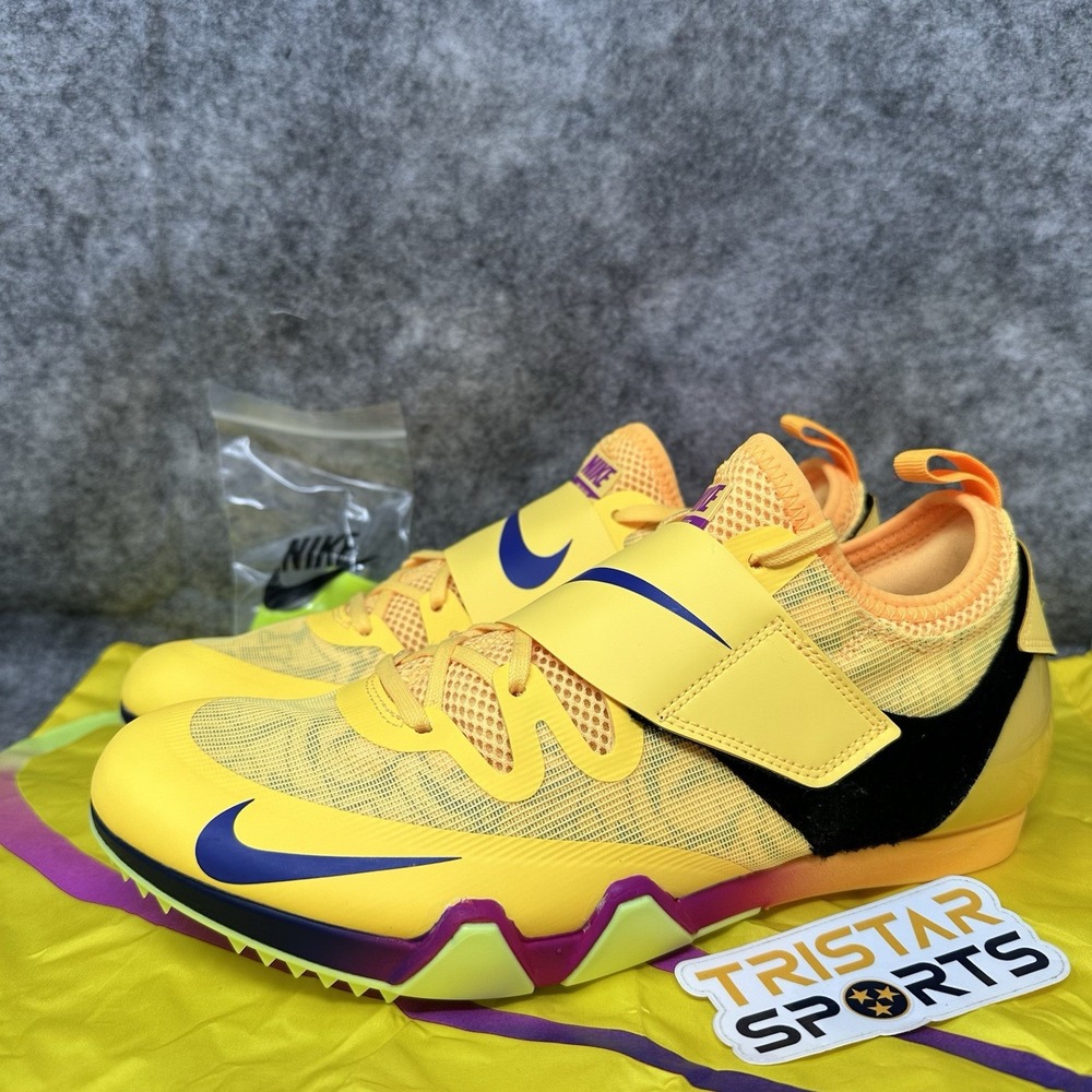 Nike Zoom Pole Vault Elite Track Shoes Mens 14 Citron Pulse Spikes FZ9649-800